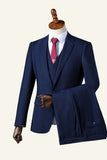 Navy Notched Lapel 3-delt menns dress