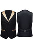Load image into Gallery viewer, Svart og Champagne 3 Piece Shawl Lapel menn Prom Suits