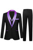 Load image into Gallery viewer, Svart og Champagne 3 Piece Shawl Lapel menn Prom Suits