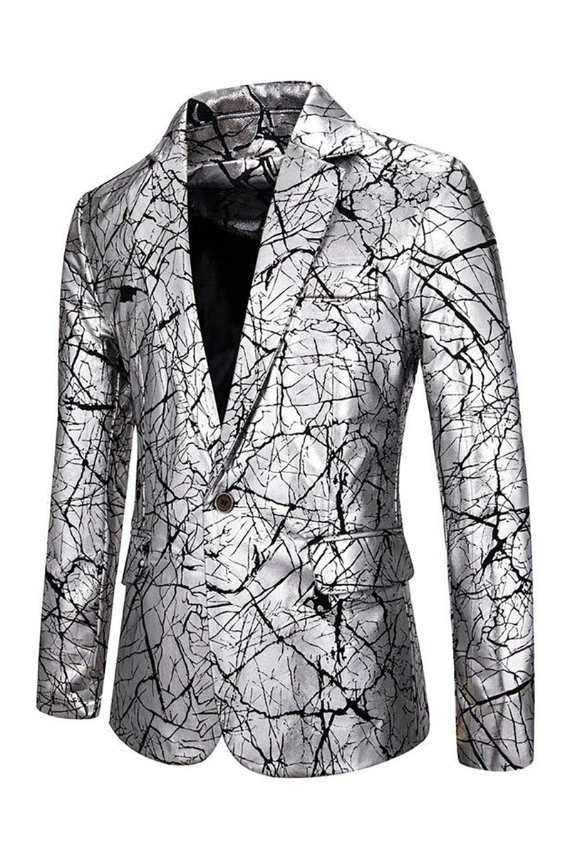 Load image into Gallery viewer, Sparkly Golden Notched Lapel menn Prom Blazer