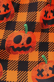 oransje print halloween retro kjole med lange ermer