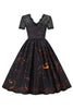 Load image into Gallery viewer, Halloween fest blonder print vintage kjole