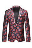 Menns lyseblå jacquard hakket lapel prom blazer