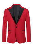 Red Peak Lapel One Button 2 Piece Menns Prom Suits