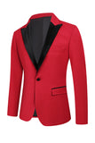 Red Peak Lapel One Button 2 Piece Menns Prom Suits