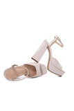 Ivory Chunky Heeled Ankel Strap Platform Sandal