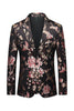 Load image into Gallery viewer, Svart blomst jacquard hakket lapel menn blazer