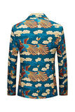 Blue Crane Jacquard hakket jakke menn blazer