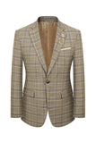 Khaki Plaid 3 stykke hakket jakke menn drakter