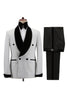 Load image into Gallery viewer, Hvit 2 stykke sjal jakke herredrakter