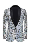 Glitrende Silver Mirror Menn Blazer