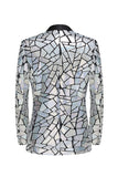 Glitrende Silver Mirror Menn Blazer