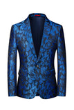 Hakket jakkeslagsknapp Royal Blue Prom Blazer for menn