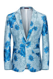 Rosa blomst Jacquard hakket jakke menn blazer