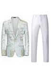 Lys rosa jacquard 2 stykke hakket lapel menns prom dresser