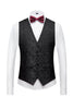 Load image into Gallery viewer, Svart 3 Piece Jacquard Shawl Lapel Menns Prom Suits
