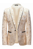 Hvit Jacquard Herre Blazer