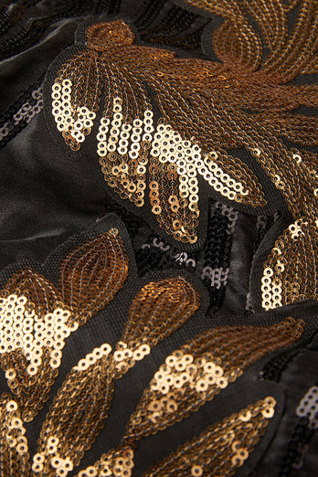 svart og gull jacquard paljetter menns 2 stykke balldresser