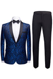 hvit sjal lapel jacquard prom menns 2 stk dresser