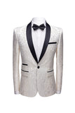 hvit sjal lapel jacquard prom menns 2 stk dresser