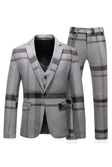 grå stripe hakket jakke menns 3 stk dresser