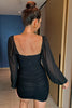 Load image into Gallery viewer, lange ermer bodycon liten svart kjole