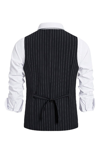 Single Breasted Slim Fit Stripet Herre Dress Vest