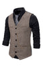 Load image into Gallery viewer, V Neck Single Breasted menns grå casual vest