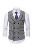 Load image into Gallery viewer, Sjal Hals Trim Double Breasted Kaffe Menn Suit Vest