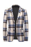 Blue Grid Blazer for menn