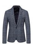 Brown Grid Business Blazer for menn