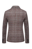 Brown Grid Business Blazer for menn