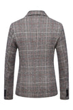 Brown Grid Business Blazer for menn