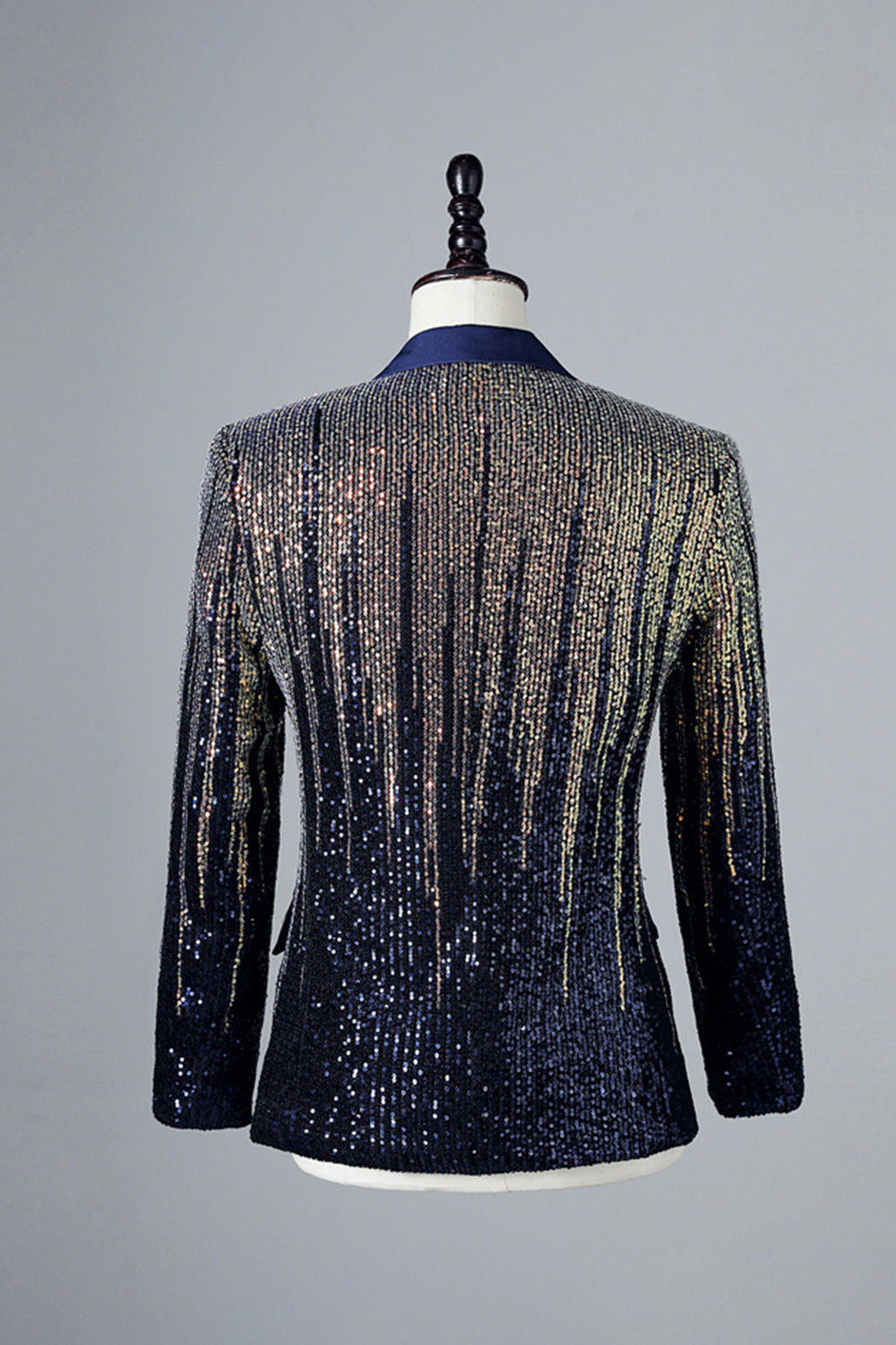 Glitter Navy Paljetter Single-Breasted menn Blazer