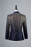 Glitter Navy Paljetter Single-Breasted menn Blazer