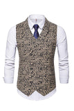 Sjal Krage Double Breasted Slim Fit Lysebrun Menn Suit Vest