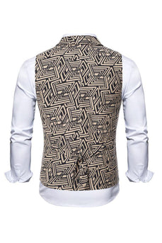 Sjal Krage Double Breasted Slim Fit Lysebrun Menn Suit Vest