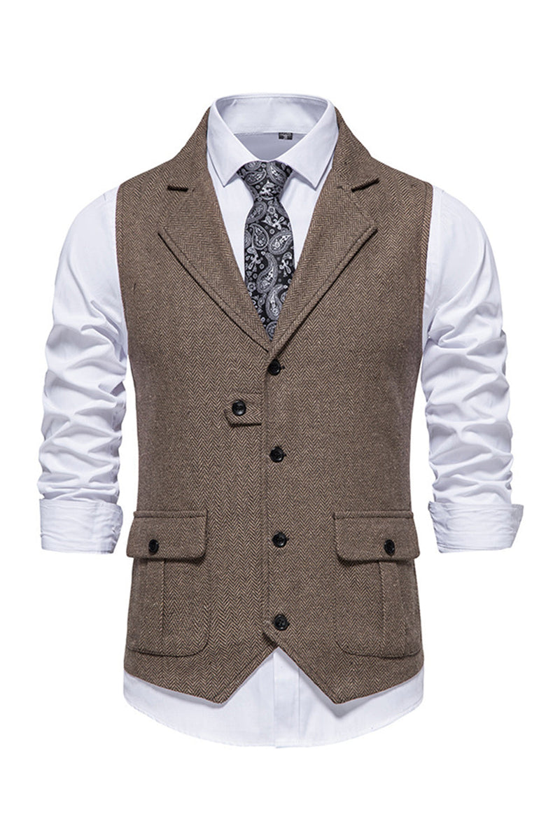 Load image into Gallery viewer, Single Breasted Lapel Navy menns dressvest