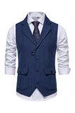 Single Breasted Lapel Navy menns dressvest