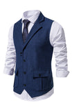 Single Breasted Lapel Navy menns dressvest