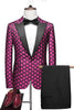 Load image into Gallery viewer, Burgund Jacquard Notched Lapel 2 Piece menns dresser