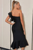 Load image into Gallery viewer, En skulder Bodycon liten svart kjole