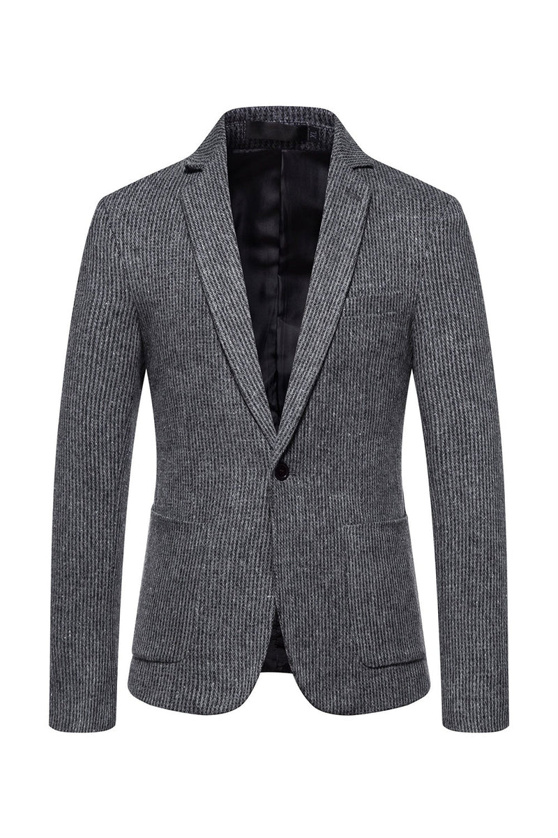 Load image into Gallery viewer, Khaki Tweed One Button Notched Lapel menn Blazer