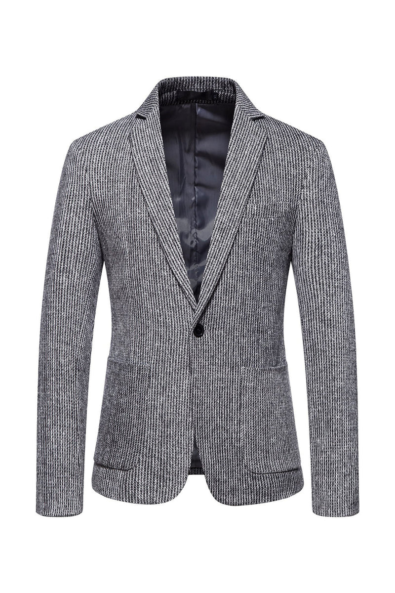 Load image into Gallery viewer, Khaki Tweed One Button Notched Lapel menn Blazer