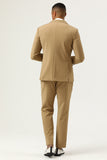 3 stk Brown Single Breasted Peak Lapel menn Prom Suits