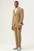 Load image into Gallery viewer, 3 stk Brown Single Breasted Peak Lapel menn Prom Suits