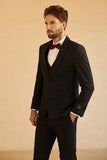 Notched Lapel Single Button Black brudekjoler for menn