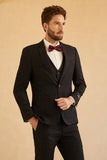 Notched Lapel Single Button Black brudekjoler for menn