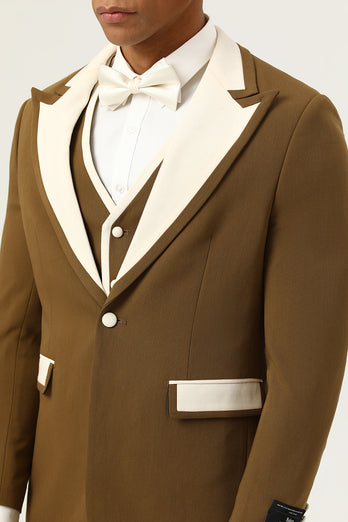 Brown Peak jakkeslag Single Button menn Prom Suits