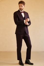 Notched Lapel Single Button Blazer for menn Wedding